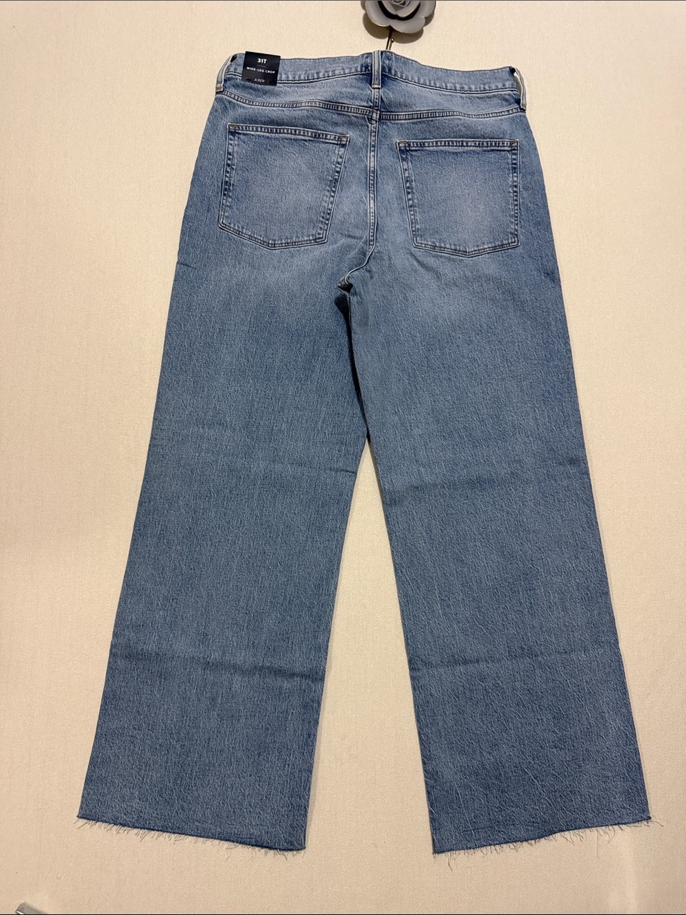J. Crew Medium Blue Wide-Leg Raw Hem Jeans